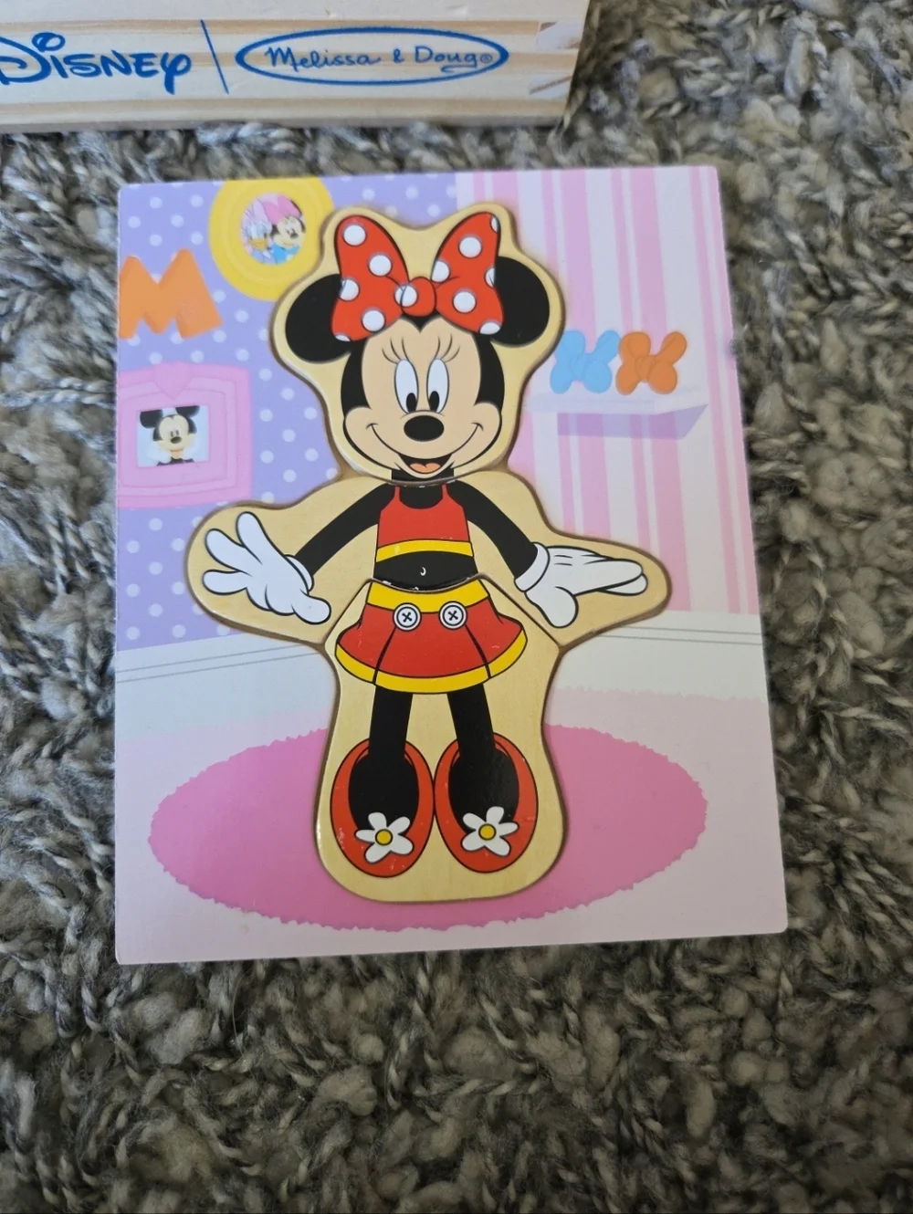 Minnie Mouse Mix & Match Dress Up Melissa & Doug Wooden Disney 18 Pieces & Box